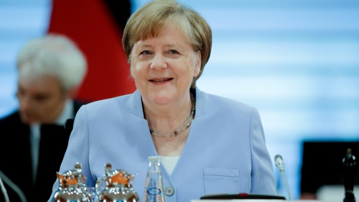 German Chancellor Angela Merkel attends a special cabinet meeting in Berlin