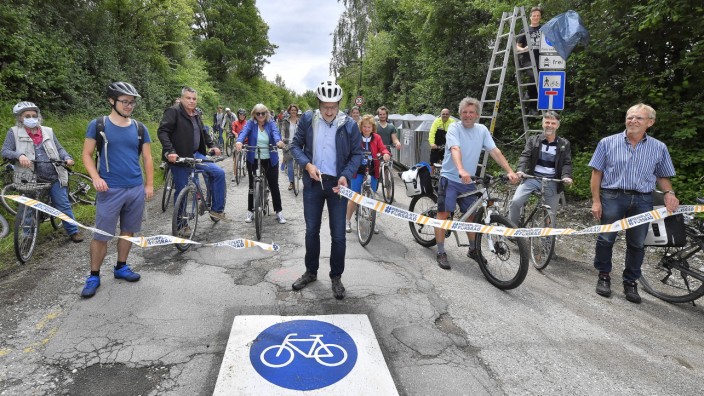Erste Radfahrzone in Starnberg: In Weßling wurde 2020 die erste Fahrradstraße eröffnet. 2023 zieht Starnberg nach.
