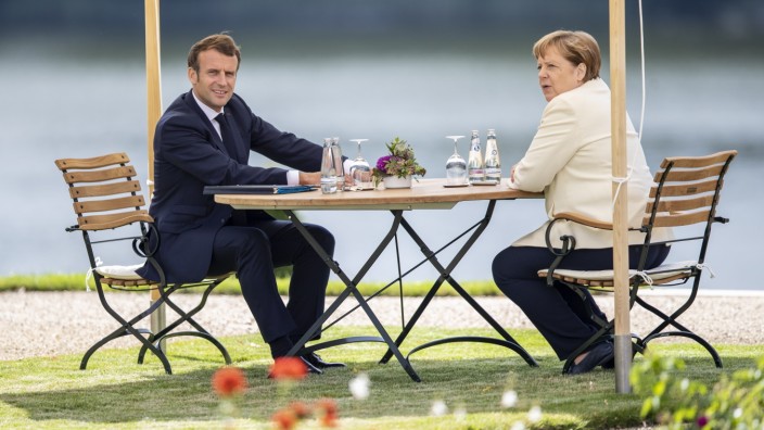 German Chancellor Merkel And French President Macron Meet In Meseberg During The Coronavirus Pandemic