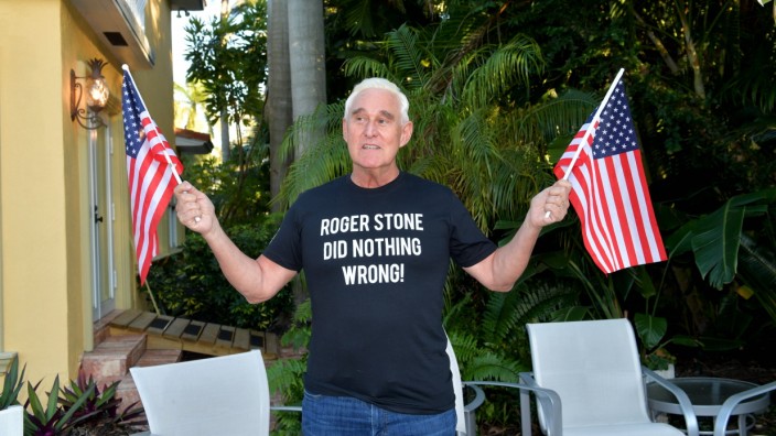 MIAMI, FL - FEBRUARY 06: (File Photo) Trump ally Roger Stone (Born: August 27, 1952 age 66 years) out enjoying the Flori