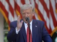 US-Präsident Trump spricht im Rosengarten des Weißen Hauses