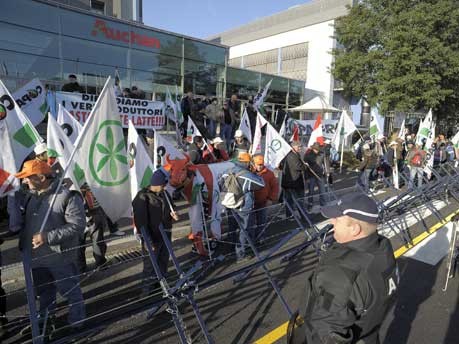 Demonstrierende Bauern, Luxemburg, Foto: dpa