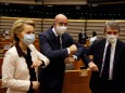 EU-Parlament: Ursula von der Leyen, Charles Michel und David-Maria Sassoli in Brüssel