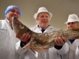 Britain's Prime Minister Boris Johnson visits Grimsby Fish Market in Grimsby