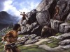 Neanderthals hunt a cave bear PUBLICATIONxINxGERxSUIxAUTxONLY Copyright JerryxLoFaro StocktrekxIma