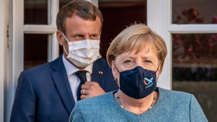 Kanzlerin Merkel besucht Frankreichs Präsident Macron