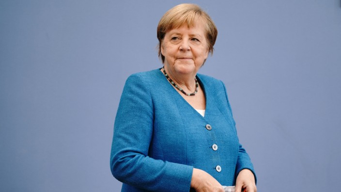 Bundeskanzlerin Angela Merkel bei der Sommer-Pressekonferenz