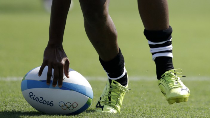 Transgender-Athletinnen: Wer darf mitspielen? Szene beim Frauen-Rugby bei den Olympischen Spielen 2016.