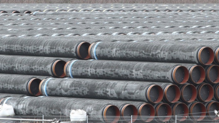 Nord Stream 2: Rohre für die Pipeline lagern in Sassnitz auf Rügen