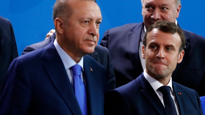 Erdgaskonflikt: Ein angespanntes Verhältnis: Recep Tayyip Erdoğan und Emmanuel Macron im Januar.