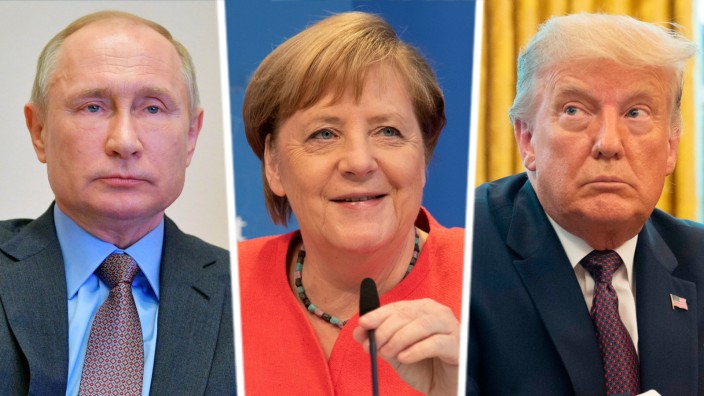 Wladimir Putin, Angela Merkel, Donald Trump