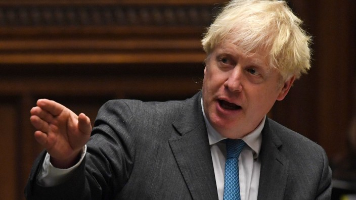 Großbritannien: Die Parteifreunde besänftigt, die EU weiter erzürnt: Premier Boris Johnson bei einer Rede im House of Commons.