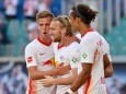RB Leipzig: Spieler bejubeln ein Tor gegen Mainz 05