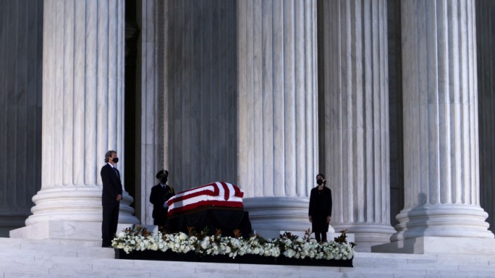 Justice Ruth Bader Ginsburg Lies In Repose At Supreme Court