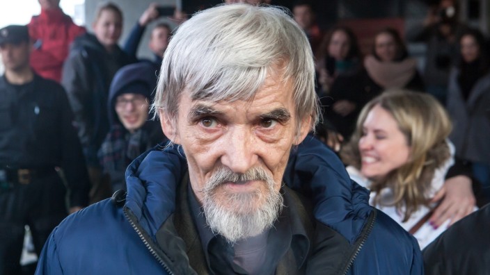 PETROZAVODSK, RUSSIA - APRIL 5, 2018: Yuri Dmitriyev, the head of the Karelia Memorial historical society, accused of p