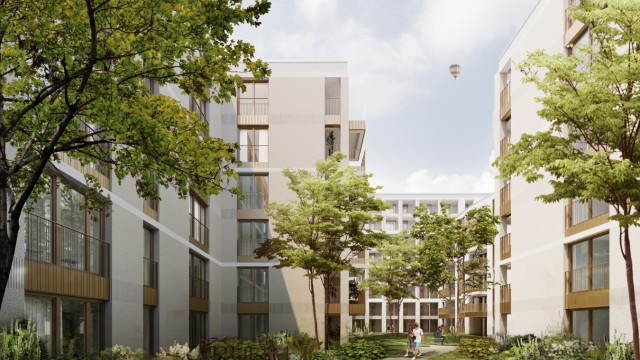Laim: 308 Wohnungen entstehen auf dem ehemaligen Gewerbehof-Areal an der Zschokkestraße. Simulation: SU und Z Architekten