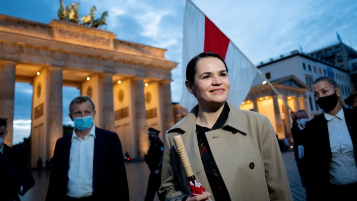 Belarussische Oppositionsführerin Tichanowskaja in Berlin