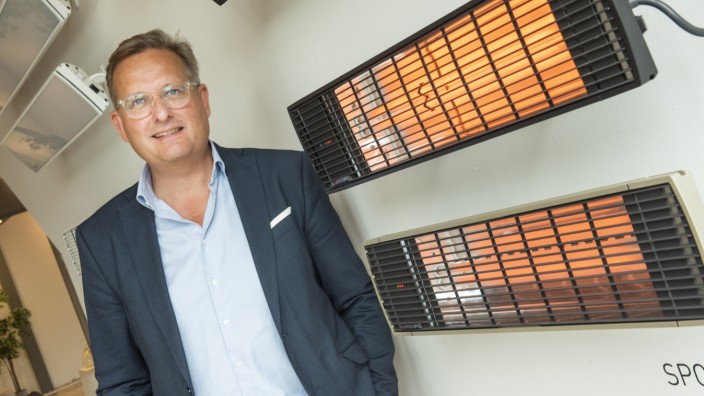 Sauerlach, Fa. Moonich verkauft Infrarotheizstrahler an die Gastronomie, Geschäftsführer Lars Keussen