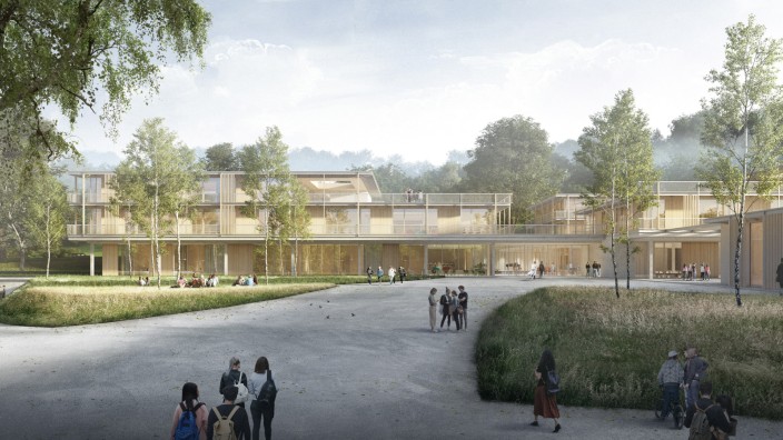 Neue Planung: Das Herrschinger Gymnasium soll trotz des sehr eng getakteten Zeitplans für Planung und Bau zum Schuljahresbeginn 2023 fertig sein.