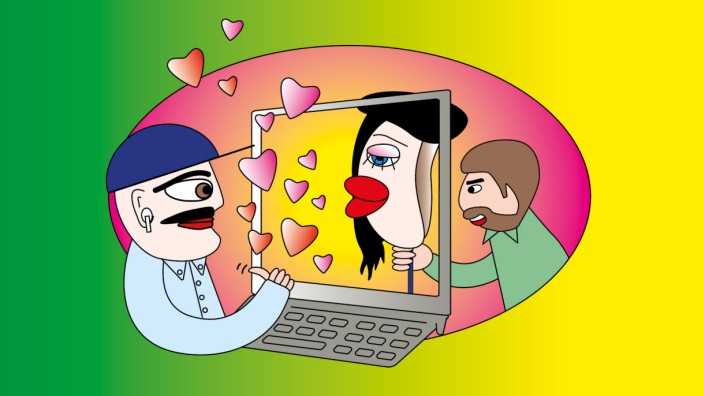 Online-Dating: SZ-Illustration: Stefan Dimitrov