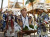 Ethnic Ainu people thank nature in ritual in northern Japan Ethnic Ainu people bring marimo moss bal