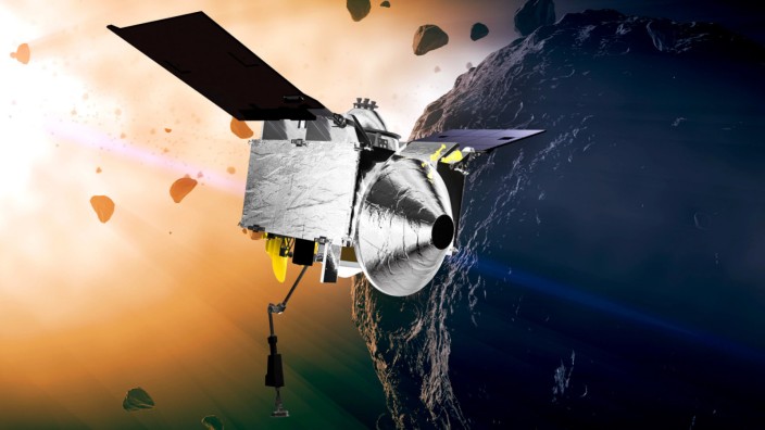 Sonde OSIRIS-REx nimmt Proben vom Asteroiden Bennu