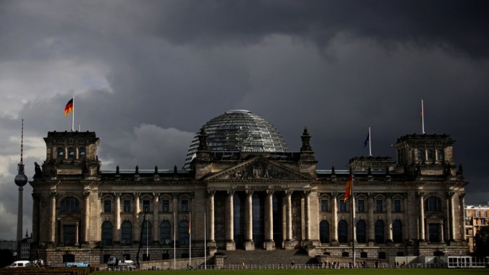 View of the Reichstag building in Berlin