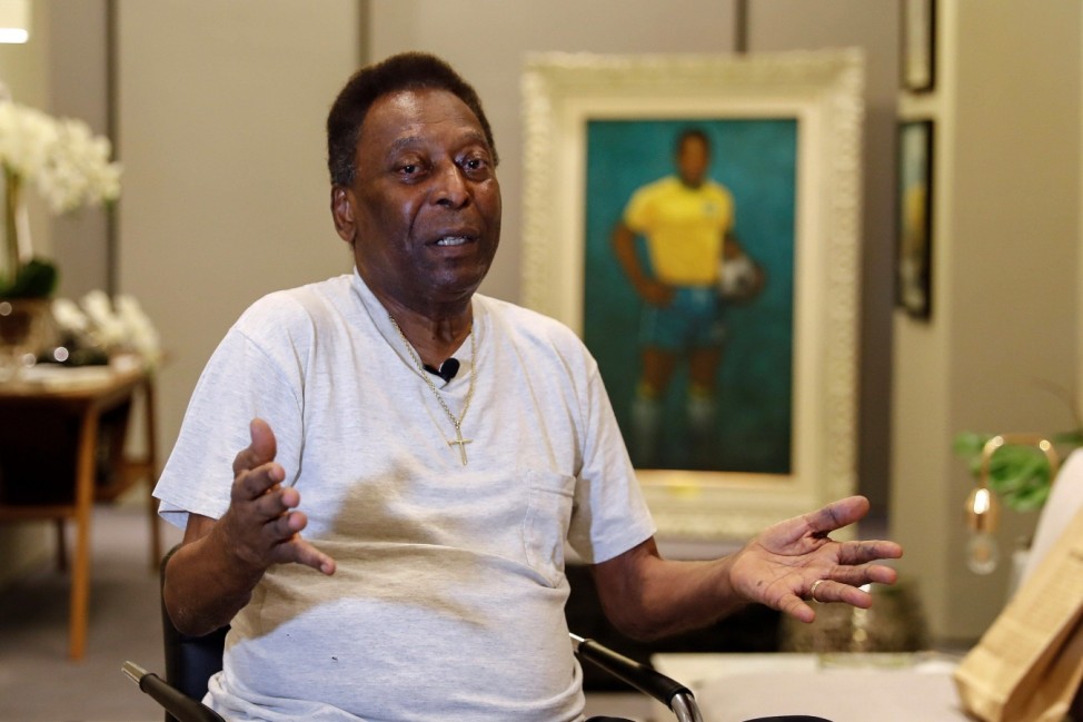 Former Brazilian soccer player Edson Arantes do Nascimento, better know as Pele , speaks during an interview with Spani; Pelé