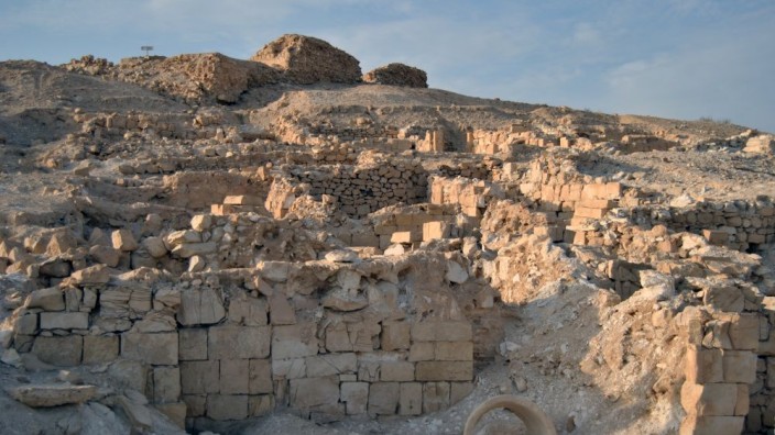 Ruinen der antiken Siedlung Nessana in der Negev-Wüste, Israel.