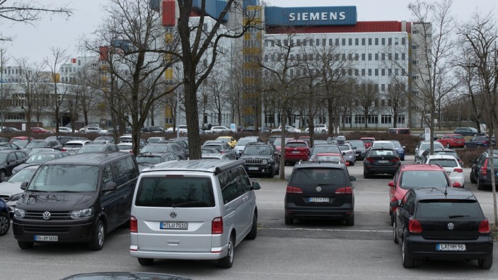 Siemens-Parkplatz in München, 2020