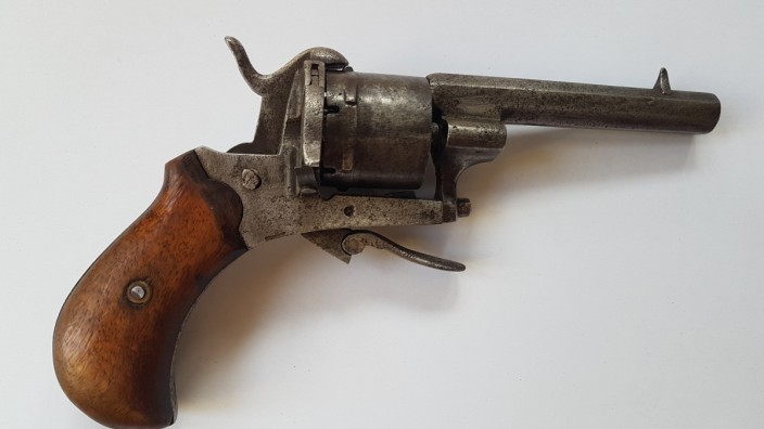Deutsch-Französischer Krieg: Ein Lefaucheux M 1858 - mit einem solchen Revolver war Fontane unterwegs. Das Original ist verschollen.