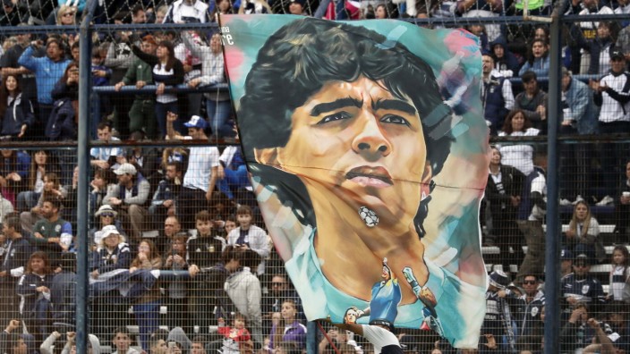 Maradona-Plakat in Buenos Aires