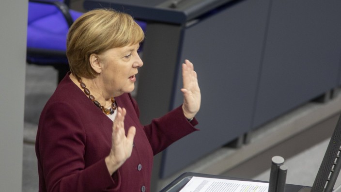 Deutschland, Berlin, Bundestag, 195. Sitzung, Regierungserklärung von Bundeskanzlerin Angela Merkel CDU zur Corona Lage