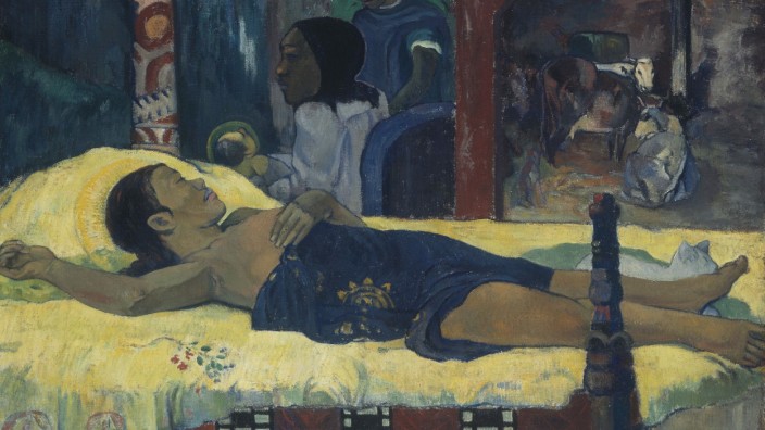Kultur für Familien: In seinem Gemälde „Die Geburt“ von 1896 spielt Paul Gauguin auf die Geburt Christi im Stall zu Bethlehem an.
