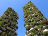 MILAN, ITALY - JULY 30, 2018: Modern and ecologic skyscrapers with many trees on every balcony. Bosco Verticale, Milan,