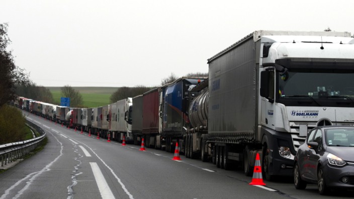 Truck Queues And Haulage Traffic Around Calais Port
