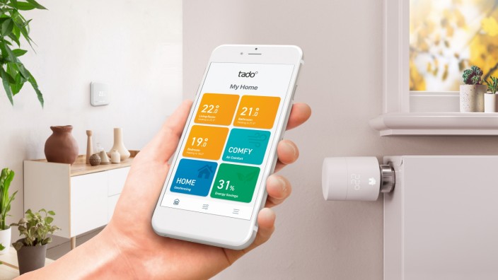 Intelligente Heizung: Ein smartes Thermostat von Tado samt Steuerung per App.