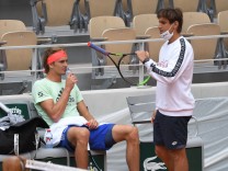 Roland Garros 2020 Alexander Zverev , Germany and his new Coach David Ferrer ,Spain ***Tennis French Open  Roland Garro