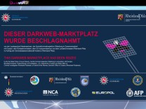 Darknet: Banner der Staatsanwaltschaft auf Handelsseite 
