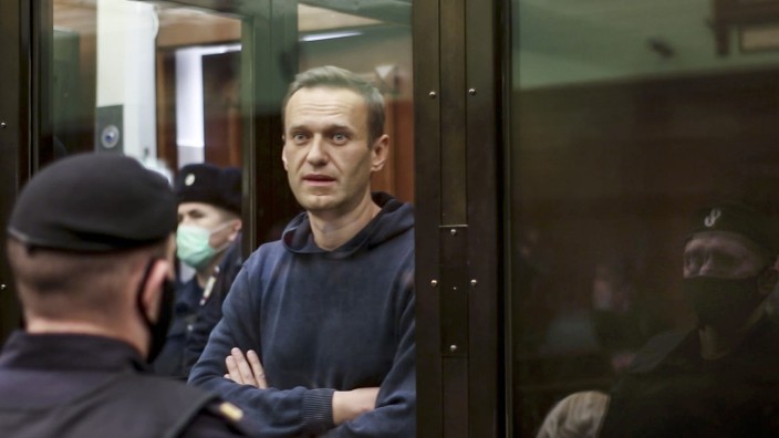 Putin-Kritiker: Der Kremlgegner Alexej Nawalny im Moskauer Gerichtssaal 2021.