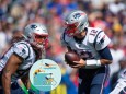 ORCHARD PARK, NY - SEPTEMBER 29: New England Patriots Quarterback Tom Brady (12) looks to hand the ball off to New Engl