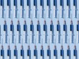 Multiple syringes organized in a pattern over blue background PUBLICATIONxINxGERxSUIxAUTxHUNxONLY DRBF00125