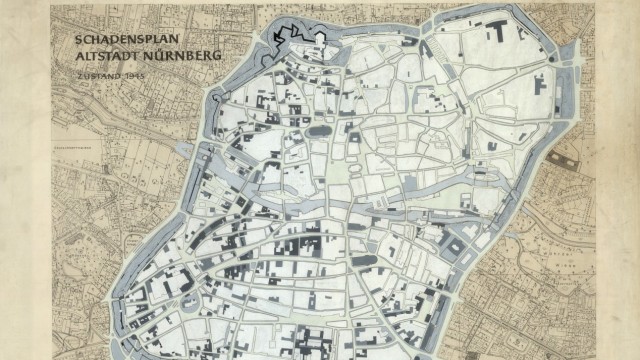 Kulturerbe in Bayern: Die Schadenspläne der Altstadt von Nürnberg spielten beim Wiederaufbau eine maßgebliche Rolle.