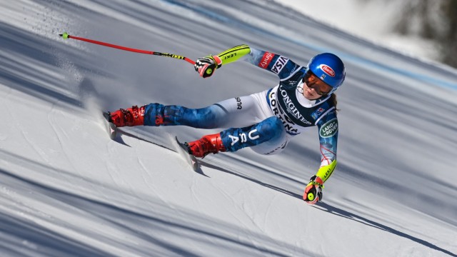 Alpine Ski-WM: Schöne Bilder gibt es dennoch: Mikaela Shiffrin beim WM-Super-G der Kombinierer.