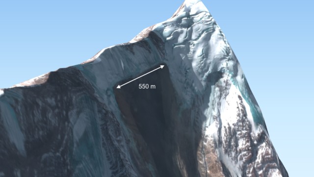 Naturkatastrophe im Himalaya: Abbruchkante des Gletschers