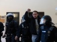 Spanish rapper Pablo Hasel is detained by riot police inside of University of Lleida