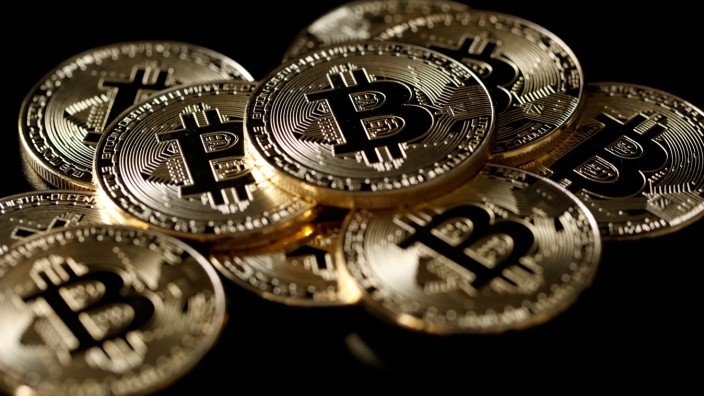 FILE PHOTO: A collection of Bitcoin (virtual currency) tokens are displayed in this picture illustration