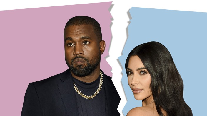 Kanye West und Kim Kardashian, bearbeitet von SZ