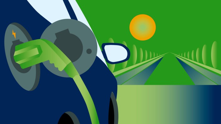 E-Autos nachhaltig laden: Illustration: Stefan Dimitrov