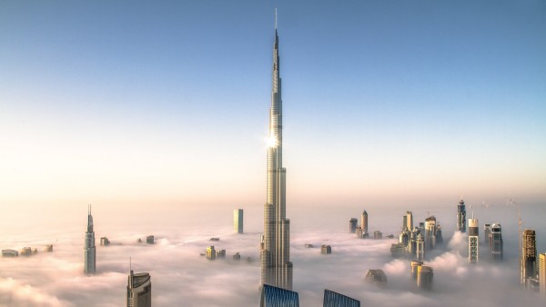Burj Khalifa & Downtown Dubai in Clouds PUBLICATIONxNOTxINxUAExKSAxQATxLIBxKUWxOMAxBRN Copyright: xBjoernxLauen/arabian